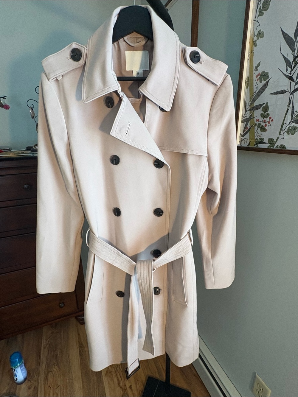H&M Classic Women’s Double-Breasted Trench Coat - Light Beige